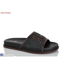 Шлепки жіночі на літо (8 пар р.36-41) чорний  "QQ&Панда"