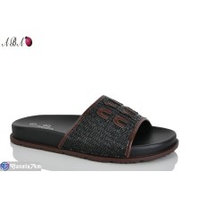 Шлепки жіночі на літо (8 пар р.36-41) чорний  "Aba"