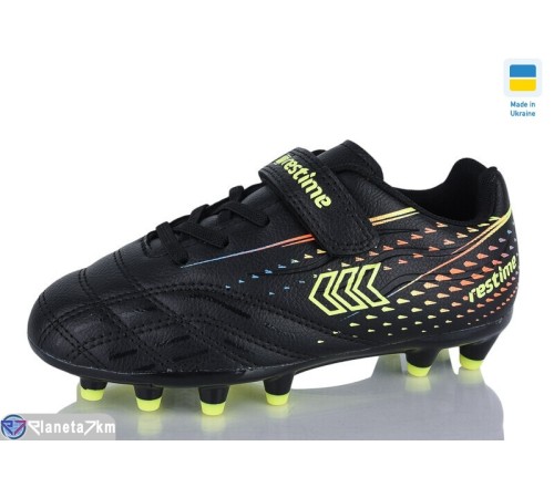 Футбольне взуття дитяче на весну/осінь (16 пар р.31-35) чорний  "Restime"