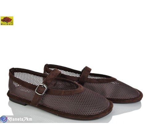 Балетки жіночі на літо (6 пар р.36-40) коричневий  "Mei De Li"