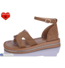 Босоніжки жіночі на літо (8 пар р.36-41) коричневий  "Jiao Li Mei"