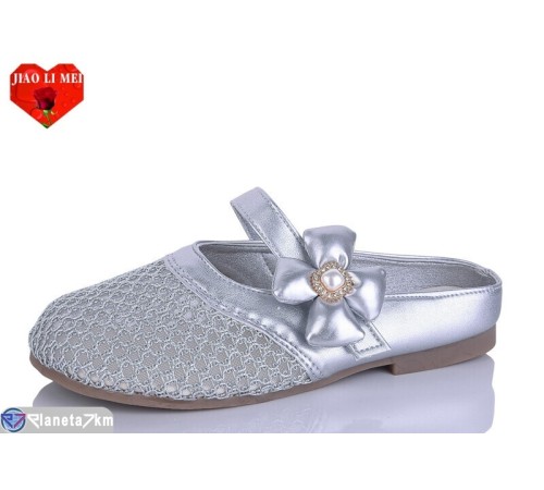 Жіночі сабо на літо (8 пар р.37-41) срібний  "Jiao Li Mei"
