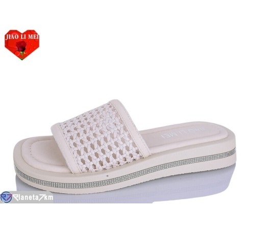 Шлепки жіночі на літо (8 пар р.36-41) бежевий  "Jiao Li Mei"