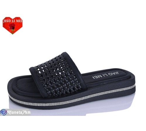Шлепки жіночі на літо (8 пар р.36-41) чорний  "Jiao Li Mei"
