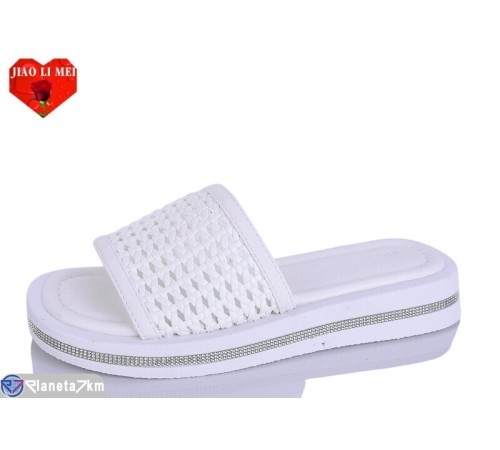 Шлепки жіночі на літо (8 пар р.36-41) білий  "Jiao Li Mei"