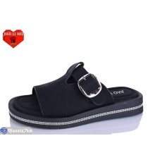 Шлепки жіночі на літо (8 пар р.36-41) чорний  "Jiao Li Mei"