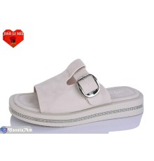 Шлепки жіночі на літо (8 пар р.36-41) бежевий  "Jiao Li Mei"