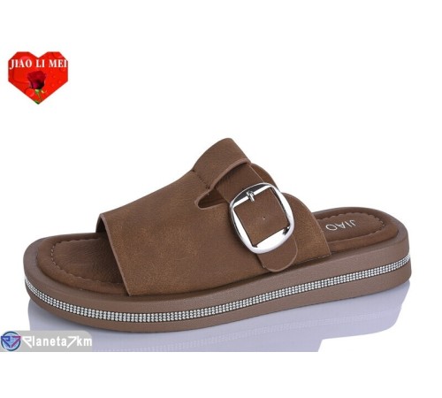 Шлепки жіночі на літо (8 пар р.36-41) коричневий  "Jiao Li Mei"