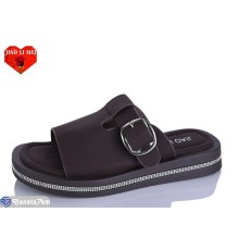 Шлепки жіночі на літо (8 пар р.36-41) коричневий  "Jiao Li Mei"