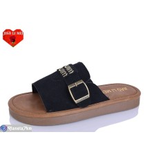 Шлепки жіночі на літо (8 пар р.36-41) чорний  "Jiao Li Mei"