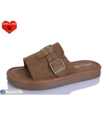 Шлепки жіночі на літо (8 пар р.36-41) коричневий  "Jiao Li Mei"