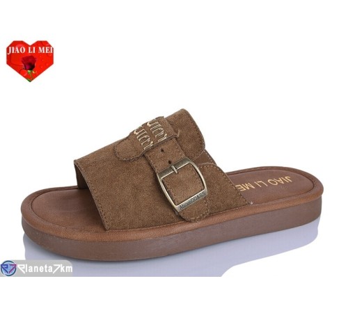 Шлепки жіночі на літо (8 пар р.36-41) коричневий  "Jiao Li Mei"