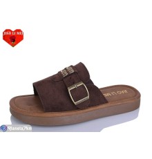 Шлепки жіночі на літо (8 пар р.36-41) коричневий  "Jiao Li Mei"