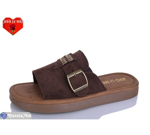 Шлепки жіночі на літо (8 пар р.36-41) коричневий  "Jiao Li Mei"