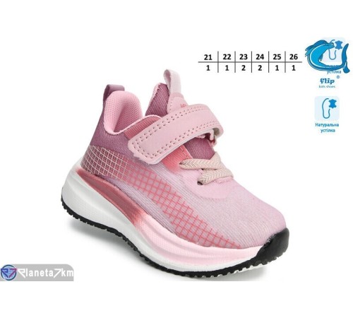 Дитячі кросівки на весну/осінь (8 пар р.21-26) рожевий  "TOMMY"