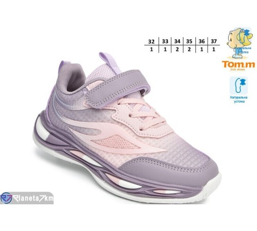 Дитячі кросівки на весну/осінь (8 пар р.32-37) фіолетовий  "TOMMY"