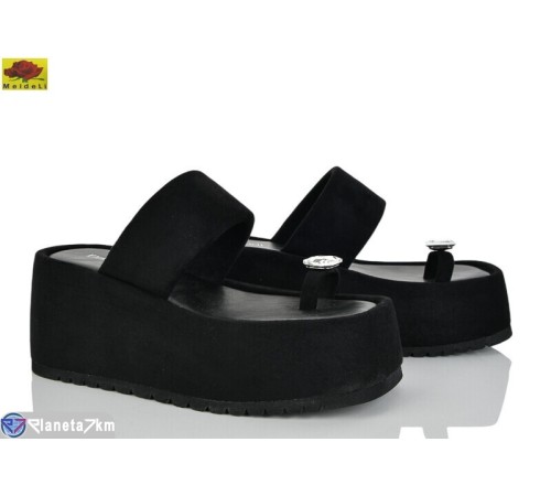 Шлепки жіночі на літо (8 пар р.36-40) чорний  "Mei De Li"