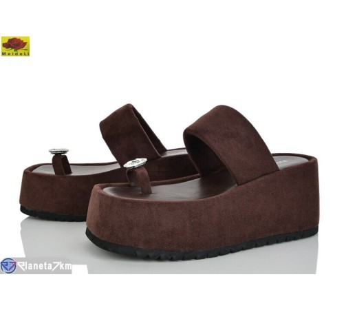 Шлепки жіночі на літо (8 пар р.36-40) коричневий  "Mei De Li"