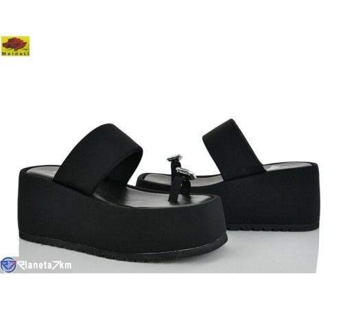 Шлепки жіночі на літо (8 пар р.36-40) чорний  "Mei De Li"