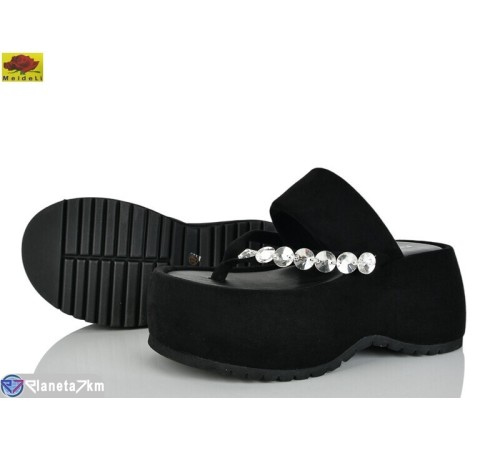 Шлепки жіночі на літо (8 пар р.36-40) чорний  "Mei De Li"