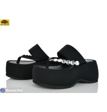 Шлепки жіночі на літо (8 пар р.36-40) чорний  "Mei De Li"