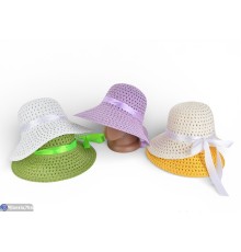 Капелюх жіночий на літо (5 шт. р.сетка 56-59) мікс  "CAROLLA"