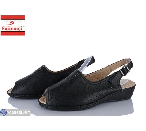 Туфлі жіночі на літо (8 пар р.37-42) чорний  "Saimaoji"