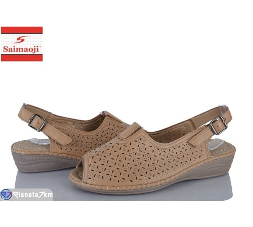 Туфлі жіночі на літо (8 пар р.37-42) коричневий  "Saimaoji"