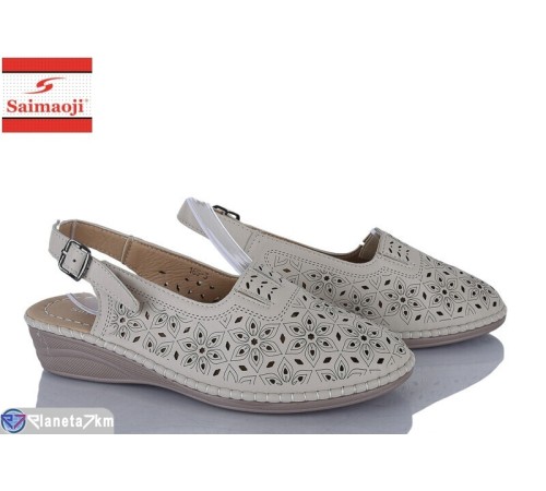 Туфлі жіночі на літо (8 пар р.37-42) бежевий  "Saimaoji"