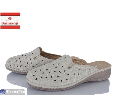 Шлепки жіночі на літо (8 пар р.37-42) бежевий  "Saimaoji"