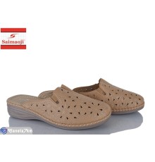 Шлепки жіночі на літо (8 пар р.37-42) коричневий  "Saimaoji"