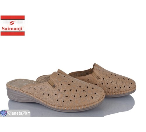 Шлепки жіночі на літо (8 пар р.37-42) коричневий  "Saimaoji"