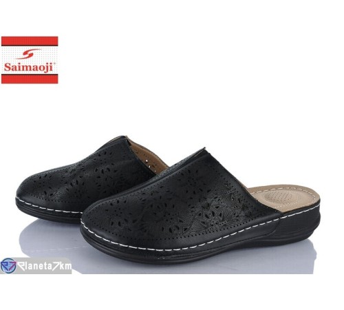 Шлепки жіночі на літо (8 пар р.37-42) чорний  "Saimaoji"