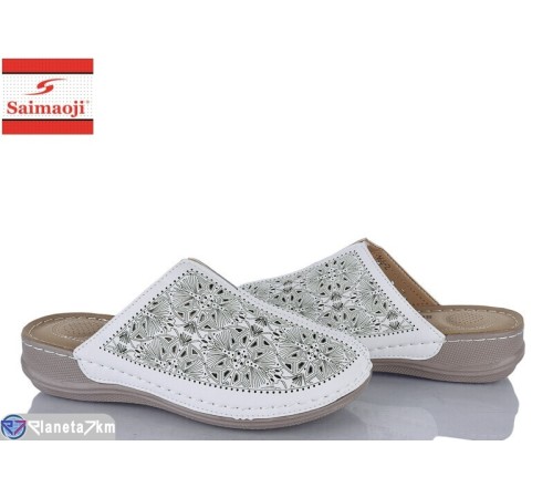 Шлепки жіночі на літо (8 пар р.37-42) білий  "Saimaoji"