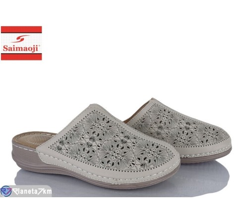 Шлепки жіночі на літо (8 пар р.37-42) бежевий  "Saimaoji"