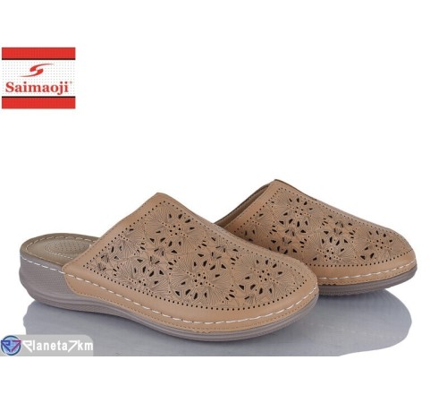 Шлепки жіночі на літо (8 пар р.37-42) коричневий  "Saimaoji"
