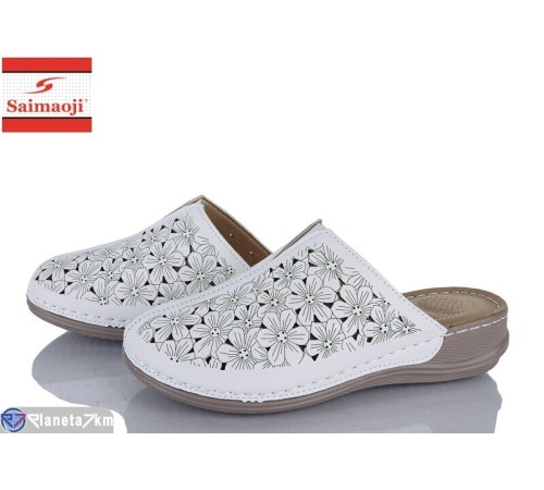 Шлепки жіночі на літо (8 пар р.37-42) білий  "Saimaoji"