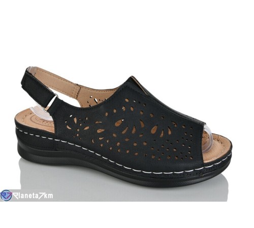 Босоніжки жіночі на літо (8 пар р.37-42) чорний  "ZORINA"