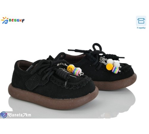 Дитячі туфлі на весну/осінь (8 пар р.21-26) чорний  "Bessky-Kellaifeng"