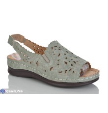 Босоніжки жіночі на літо (8 пар р.37-42) зелений  "ZORINA"