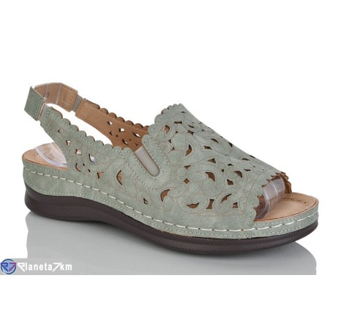 Босоніжки жіночі на літо (8 пар р.37-42) зелений  "ZORINA"