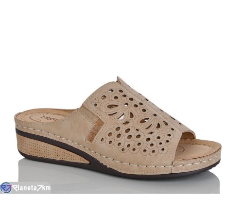 Шлепки жіночі на літо (8 пар р.37-42) коричневий  "ZORINA"