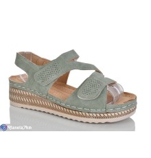 Босоніжки жіночі на літо (8 пар р.37-42) зелений  "ZORINA"