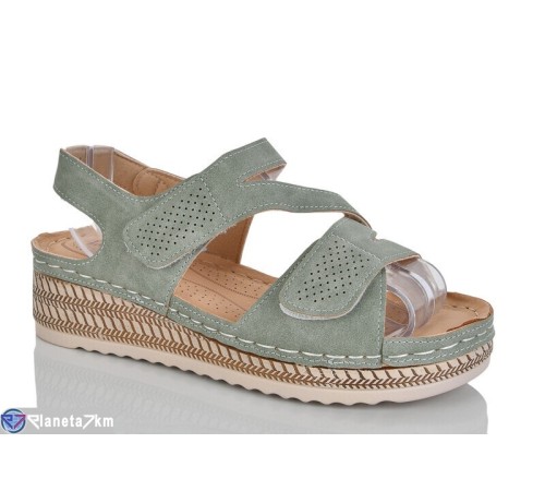 Босоніжки жіночі на літо (8 пар р.37-42) зелений  "ZORINA"