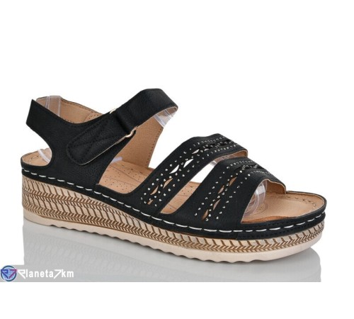 Босоніжки жіночі на літо (8 пар р.37-42) чорний  "ZORINA"