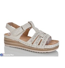 Босоніжки жіночі на літо (8 пар р.37-42) бежевий  "ZORINA"