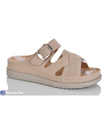 Шлепки жіночі на літо (8 пар р.37-42) бежевий  "ZORINA"