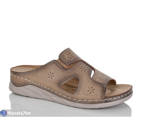 Шлепки жіночі на літо (8 пар р.37-42) коричневий  "ZORINA"