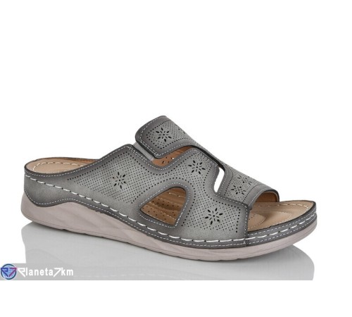 Шлепки жіночі на літо (8 пар р.37-42) сірий  "ZORINA"