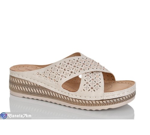 Шлепки жіночі на літо (8 пар р.37-42) бежевий  "ZORINA"